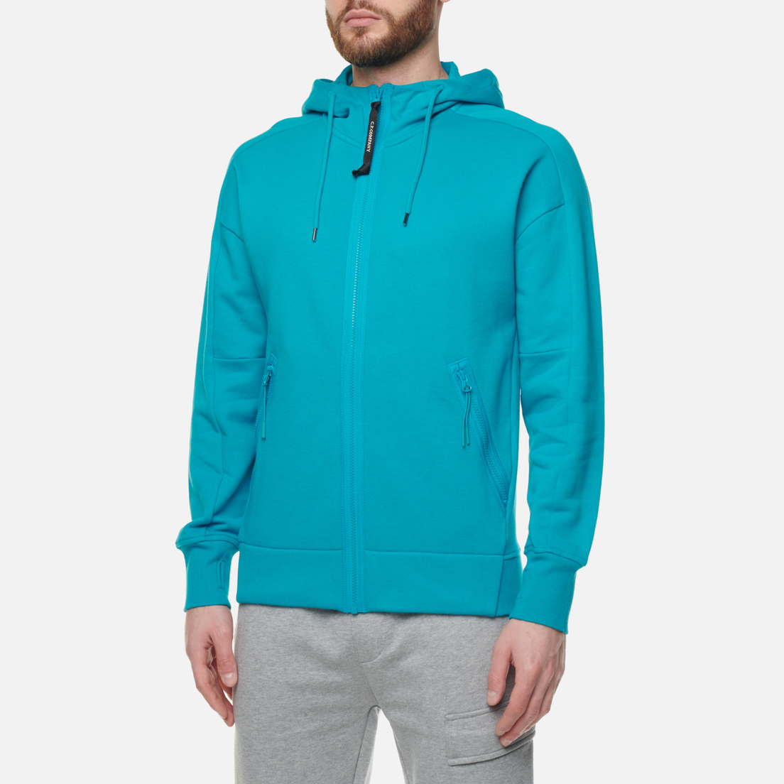 C.P. Company Мужская толстовка Goggle Zipped Hoodie Diagonal Raised Fleece