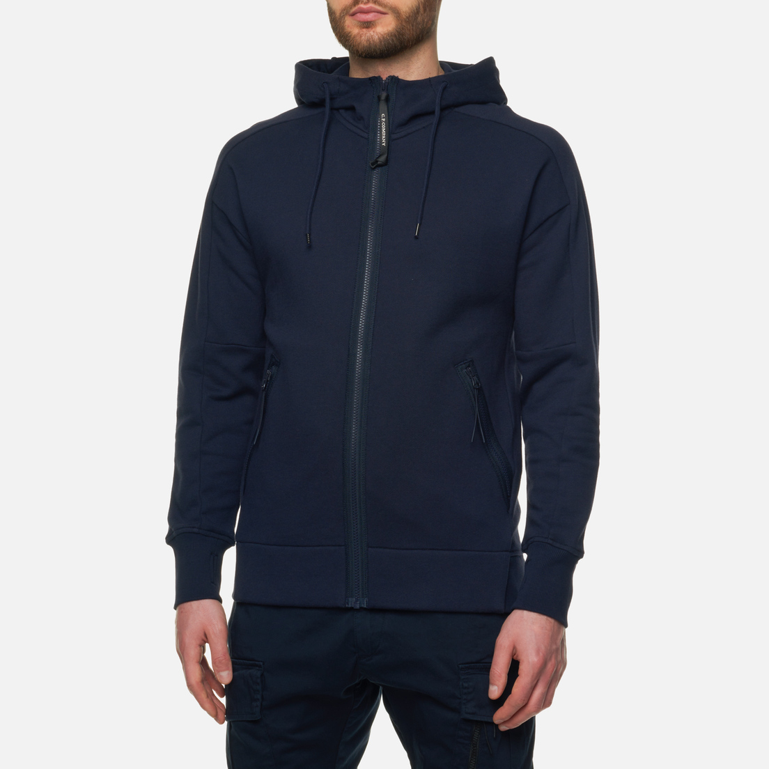 C.P. Company Мужская толстовка Goggle Zipped Hoodie Diagonal Raised Fleece
