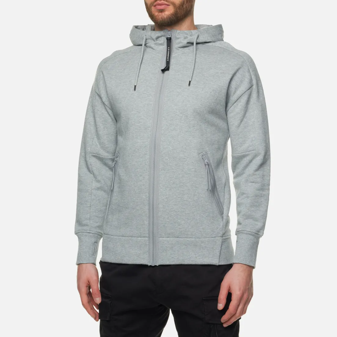 C.P. Company Мужская толстовка Goggle Zipped Hoodie Diagonal Raised Fleece