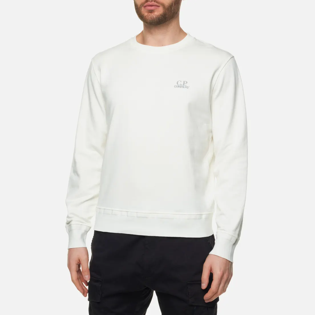 C.P. Company Мужская толстовка Cotton Fleece Logo Garment Dyed