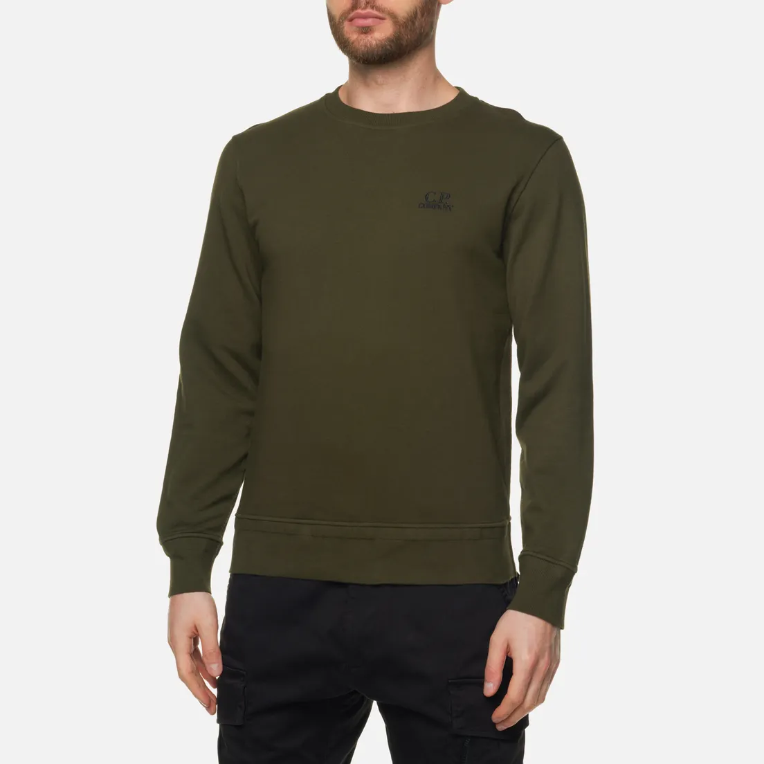 C.P. Company Мужская толстовка Cotton Fleece Logo Garment Dyed
