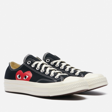 фото Мужские кеды converse x comme des garcons play chuck 70 low, цвет чёрный, размер 42 eu