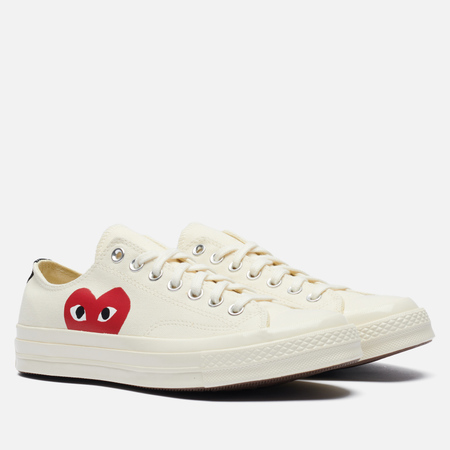 фото Кеды converse x comme des garcons play chuck 70 low, цвет бежевый, размер 37 eu