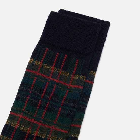 Носки Anonymous Ism Wool Check Crew Light Navy