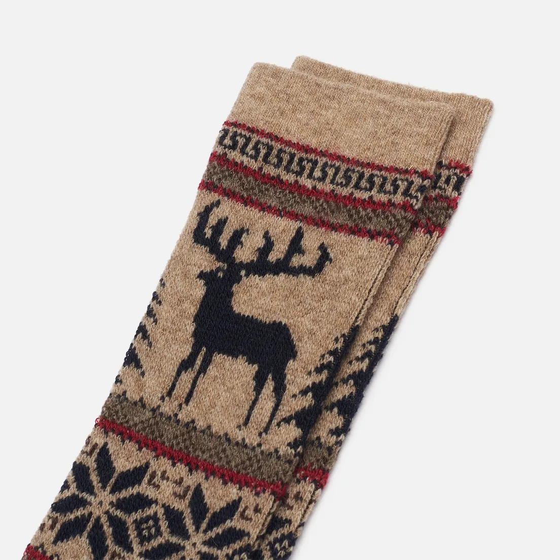 Anonymous Ism Носки Wool Deer Snow Jacquard Crew