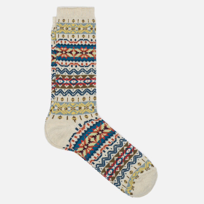 Носки Anonymous Ism Fair Isle Crew, цвет белый