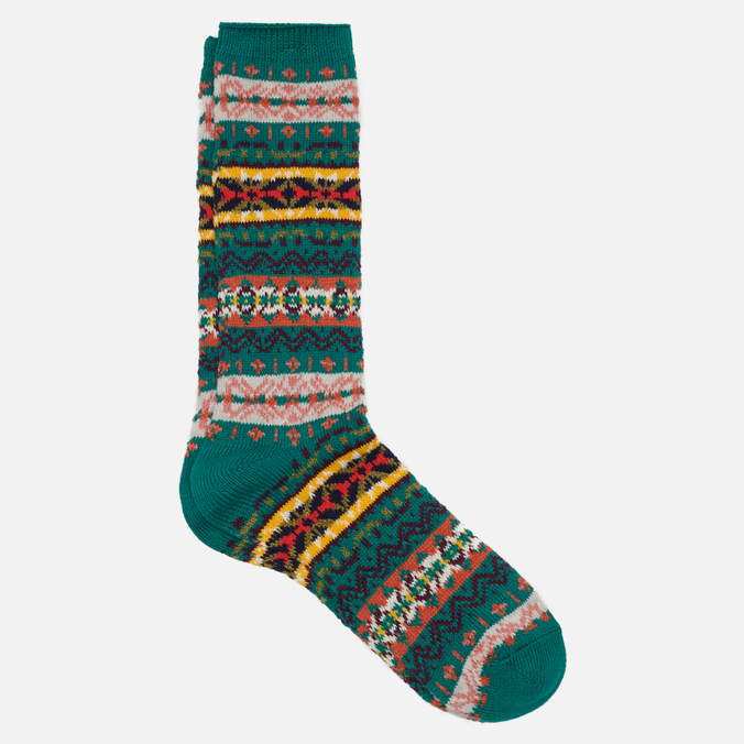 Носки Anonymous Ism Fair Isle Crew, цвет зелёный