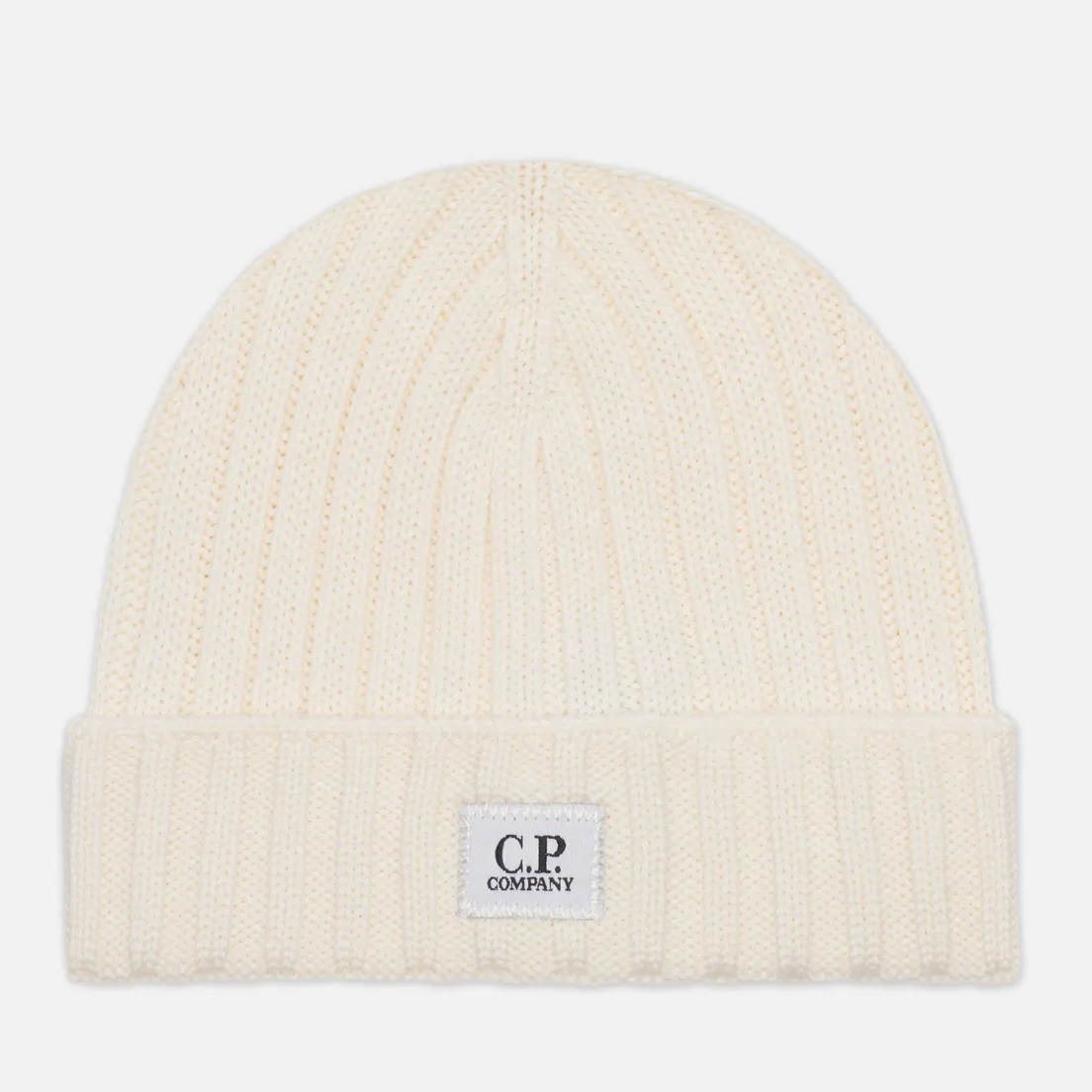 C.P. Company Шапка Extrafine Merino Wool Logo Ribbed