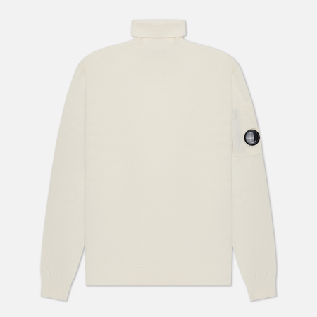 фото Мужской свитер c.p. company extafine merino wool roll neck, цвет белый, размер 46
