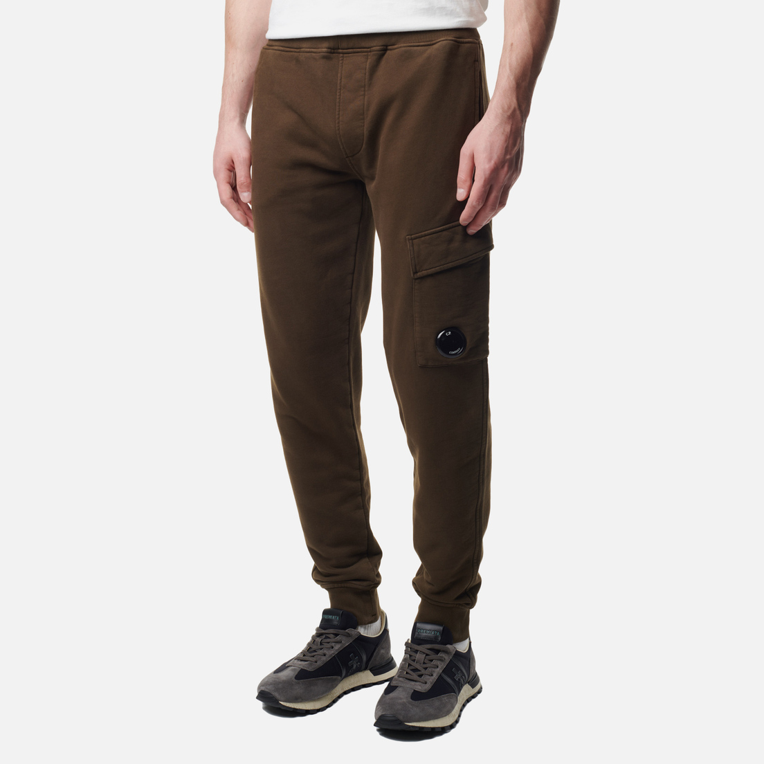 C.P. Company Мужские брюки Brushed & Emerized Diagonal Fleece Cargo Track