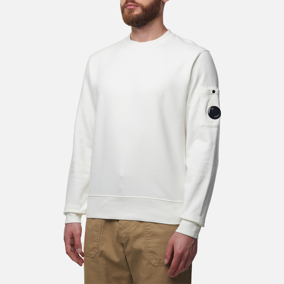 C.P. Company Мужская толстовка Brushed & Emerized Diagonal Fleece Lens Garment Dyed