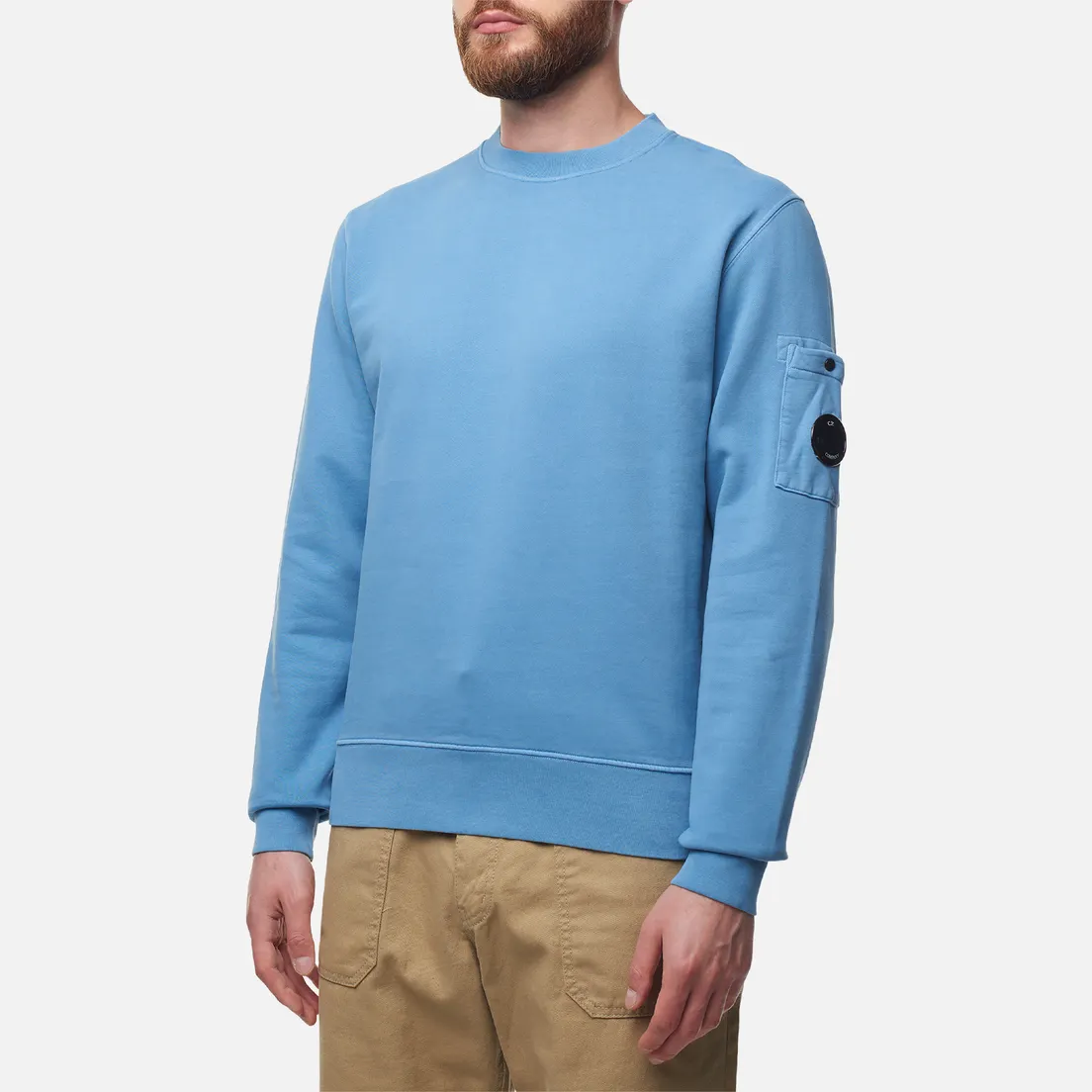 C.P. Company Мужская толстовка Brushed & Emerized Diagonal Fleece Lens Resist Dyed