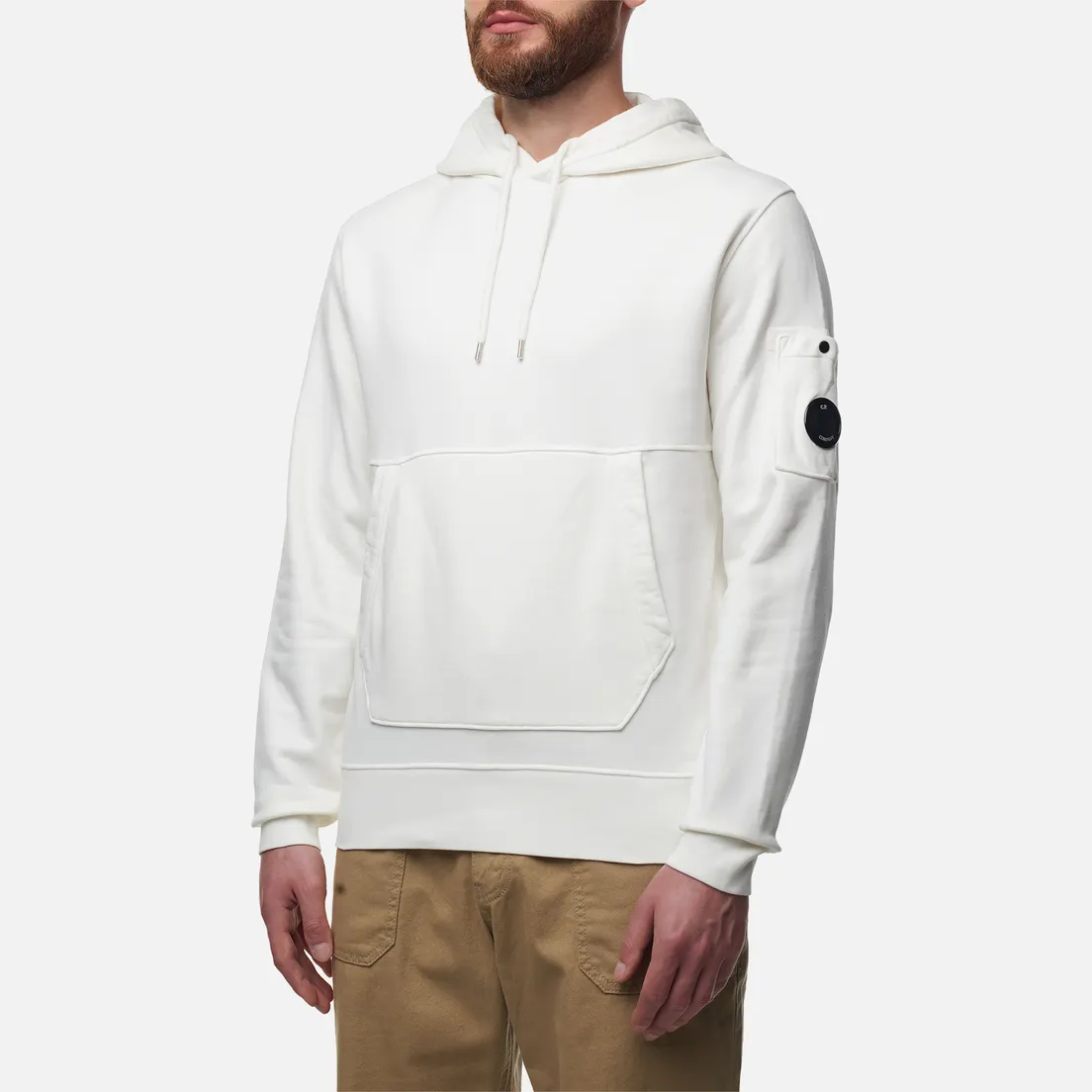 C.P. Company Мужская толстовка Brushed & Emerized Diagonal Fleece Lens Hoodie Garment Dyed