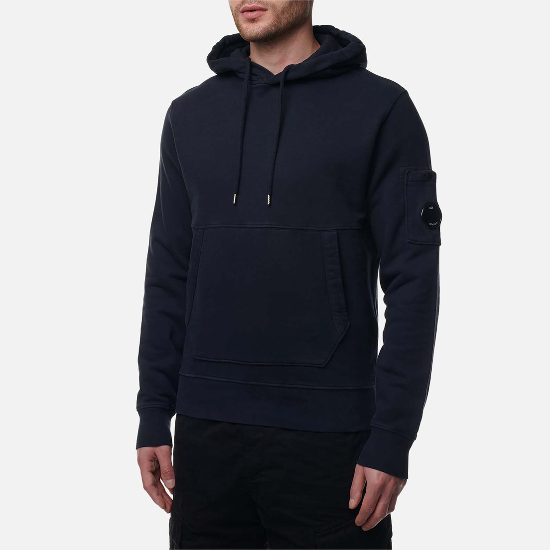 C.P. Company Мужская толстовка Brushed & Emerized Diagonal Fleece Lens Hoodie Garment Dyed