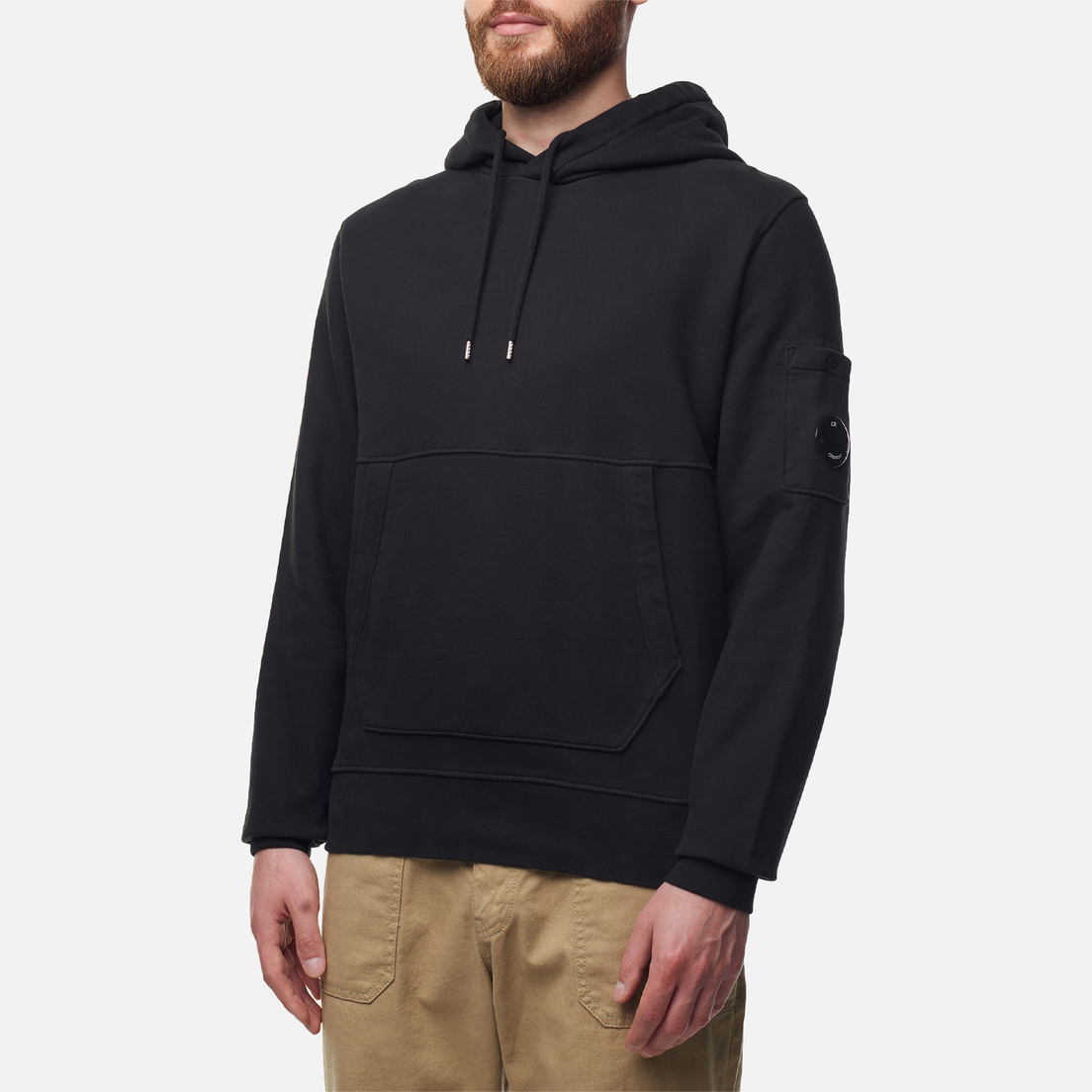 C.P. Company Мужская толстовка Brushed & Emerized Diagonal Fleece Lens Hoodie Garment Dyed