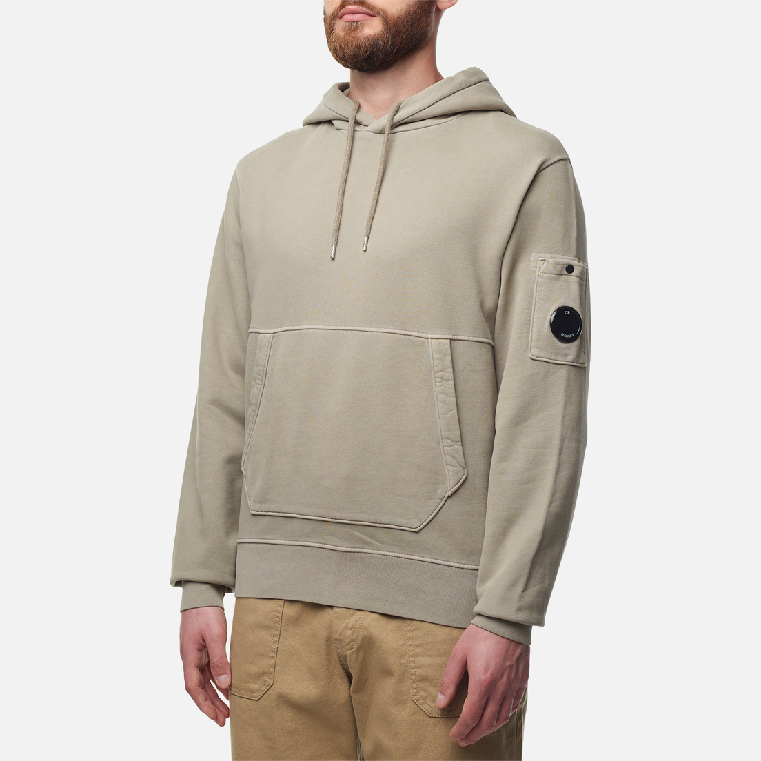 C.P. Company Мужская толстовка Brushed & Emerized Diagonal Fleece Lens Hoodie Resist Dyed