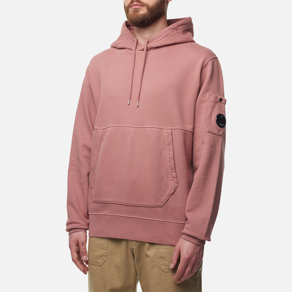 C.P. Company Мужская толстовка Brushed & Emerized Diagonal Fleece Lens Hoodie Resist Dyed