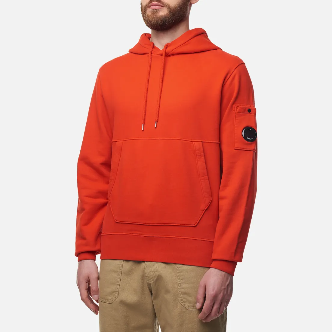 C.P. Company Мужская толстовка Brushed & Emerized Diagonal Fleece Lens Hoodie Resist Dyed