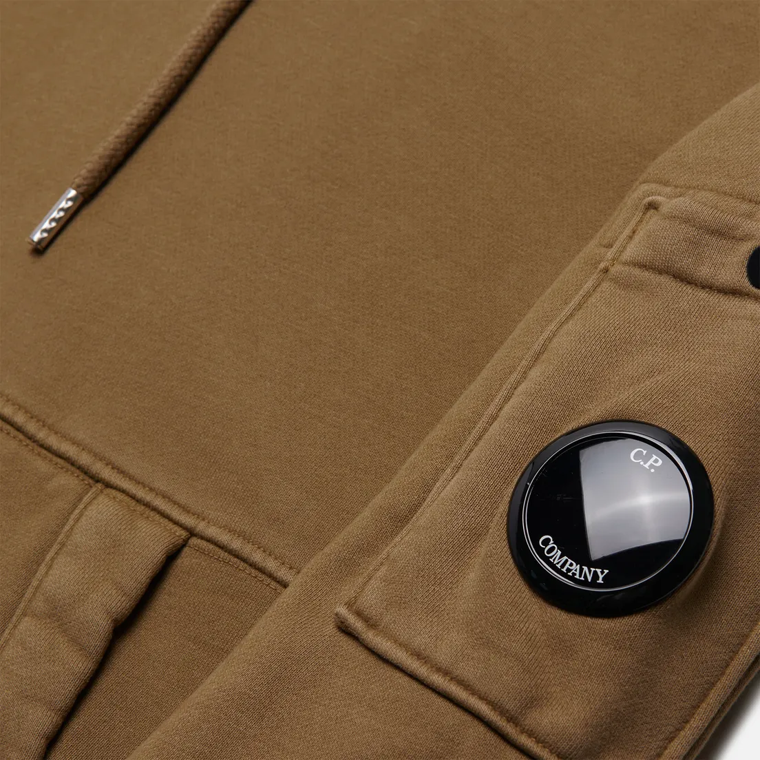 C.P. Company Мужская толстовка Brushed & Emerized Diagonal Fleece Lens Hoodie Resist Dyed