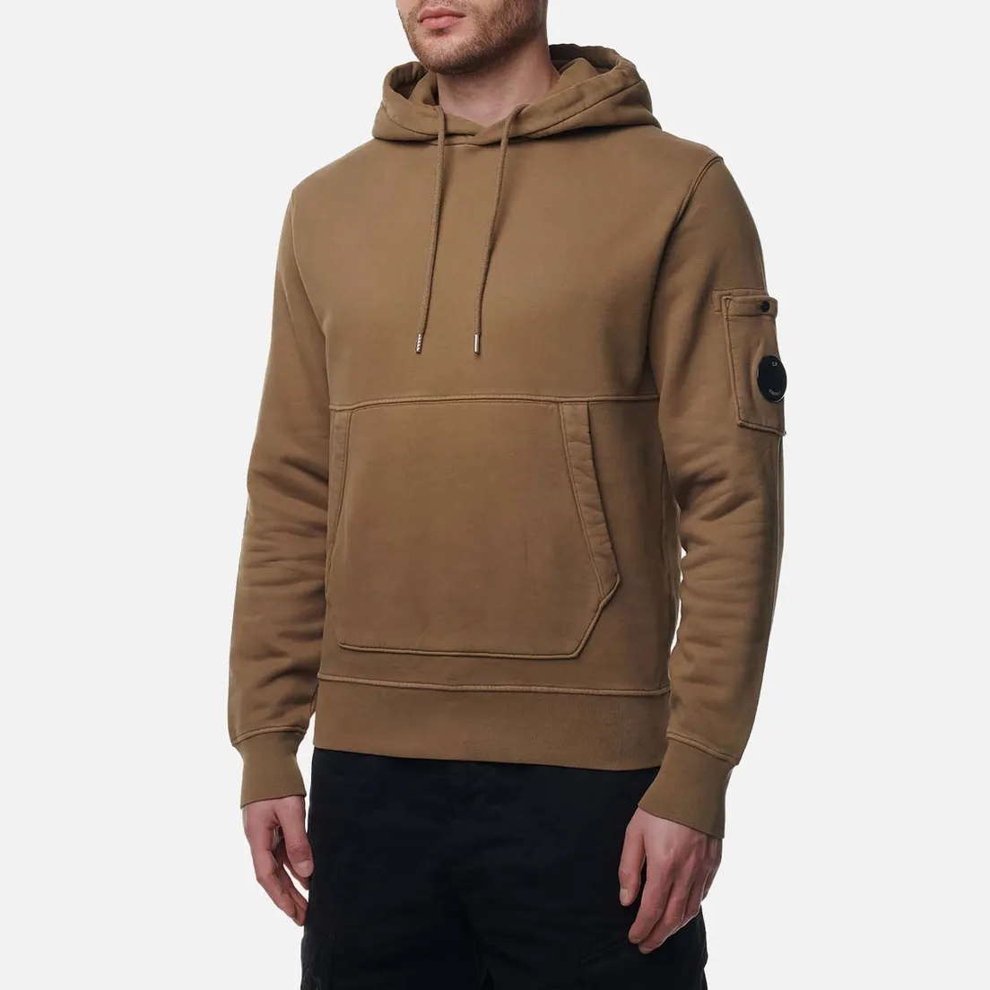 C.P. Company Мужская толстовка Brushed & Emerized Diagonal Fleece Lens Hoodie Resist Dyed