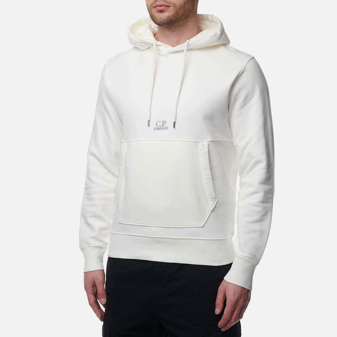 C.P. Company Мужская толстовка Brushed & Emerized Diagonal Fleece Logo Garment Dyed