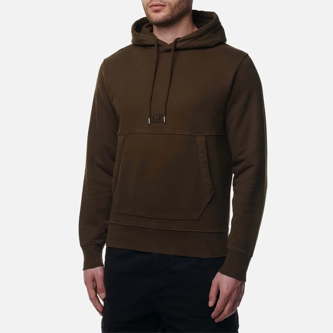 C.P. Company Мужская толстовка Brushed & Emerized Diagonal Fleece Logo Garment Dyed