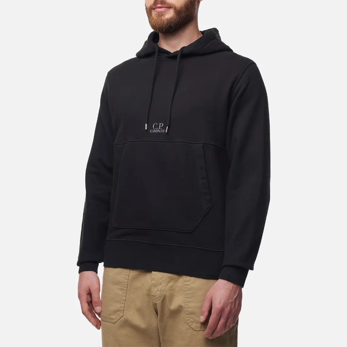 C.P. Company Мужская толстовка Brushed & Emerized Diagonal Fleece Logo Garment Dyed