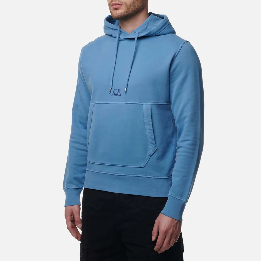 C.P. Company Мужская толстовка Brushed & Emerized Diagonal Fleece Logo Resist Dyed