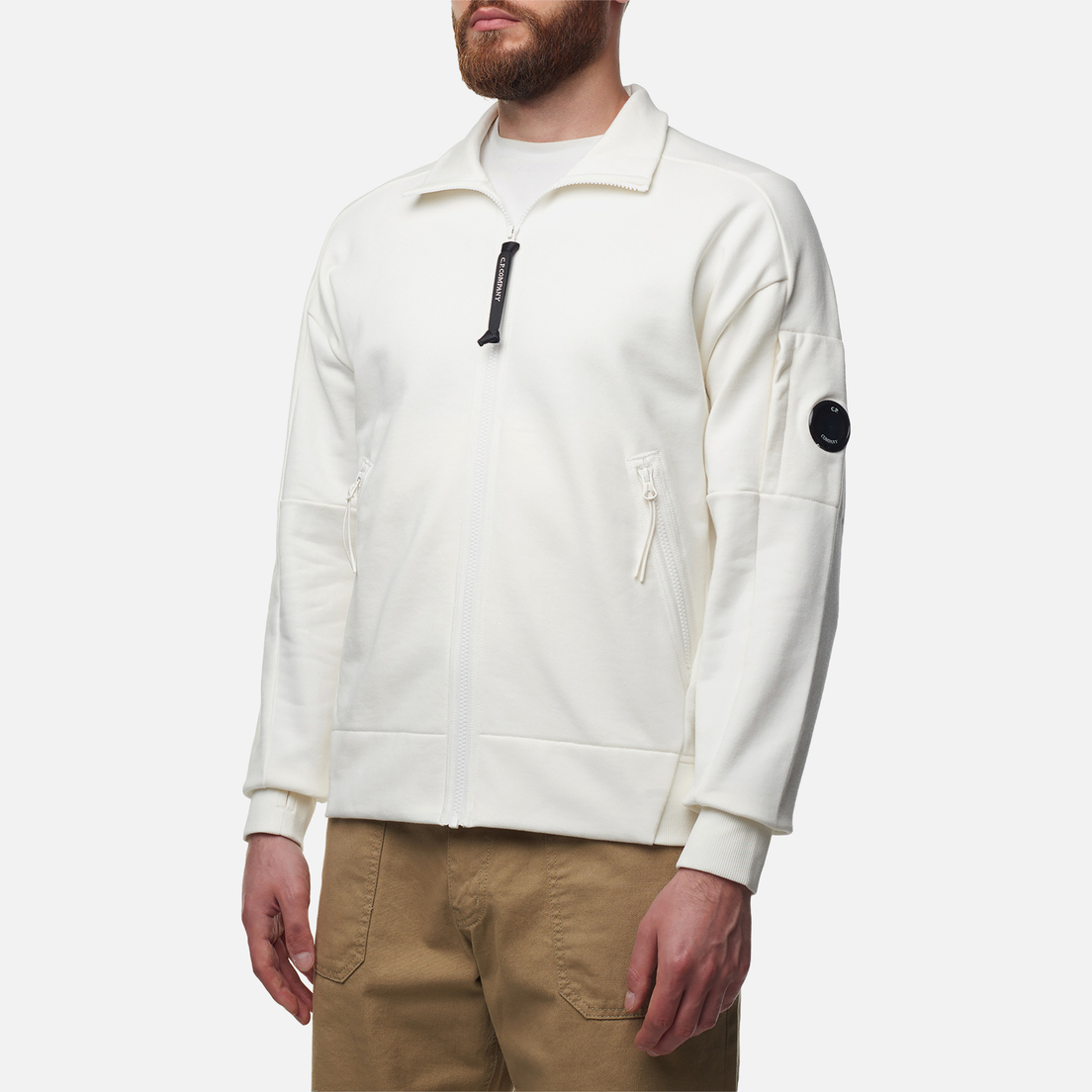 C.P. Company Мужская толстовка Diagonal Raised Fleece Zipped Ribbed