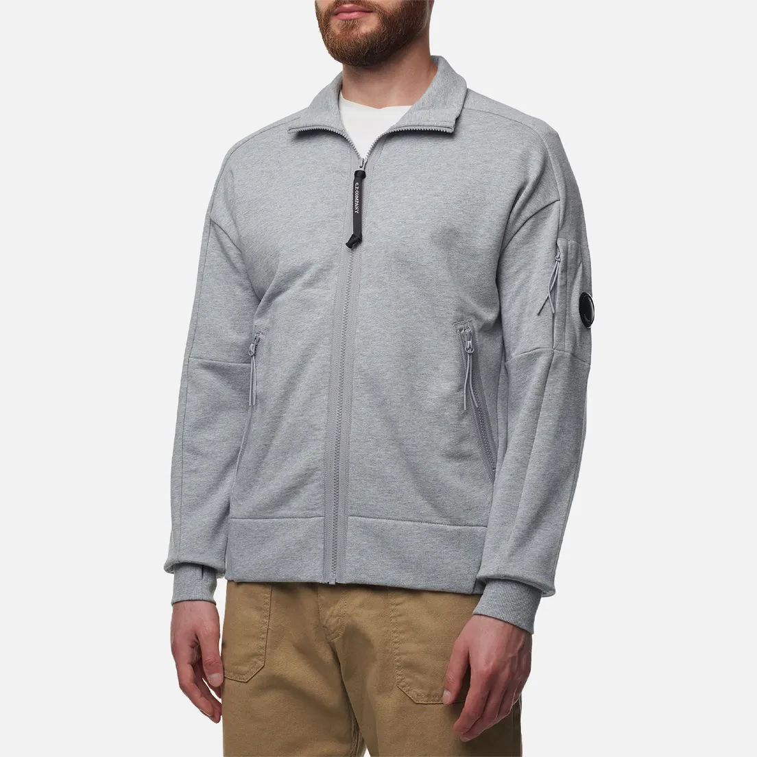 C.P. Company Мужская толстовка Diagonal Raised Fleece Zipped Ribbed