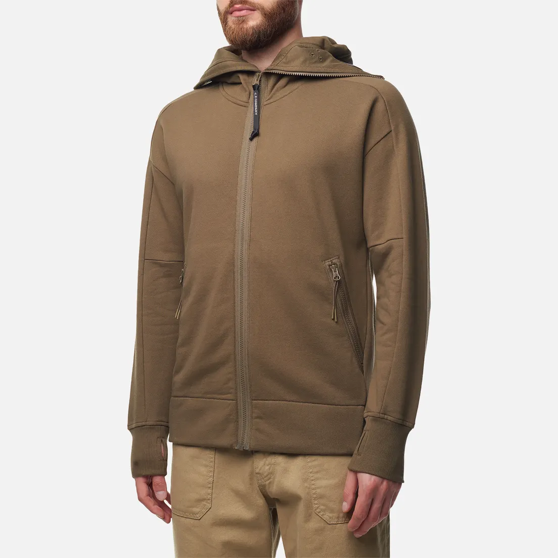 C.P. Company Мужская толстовка Diagonal Raised Fleece Explorer Goggle Full Zip