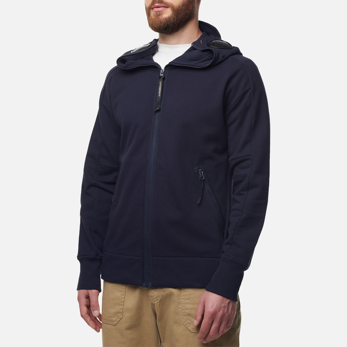 C.P. Company Мужская толстовка Diagonal Raised Fleece Explorer Goggle Full Zip