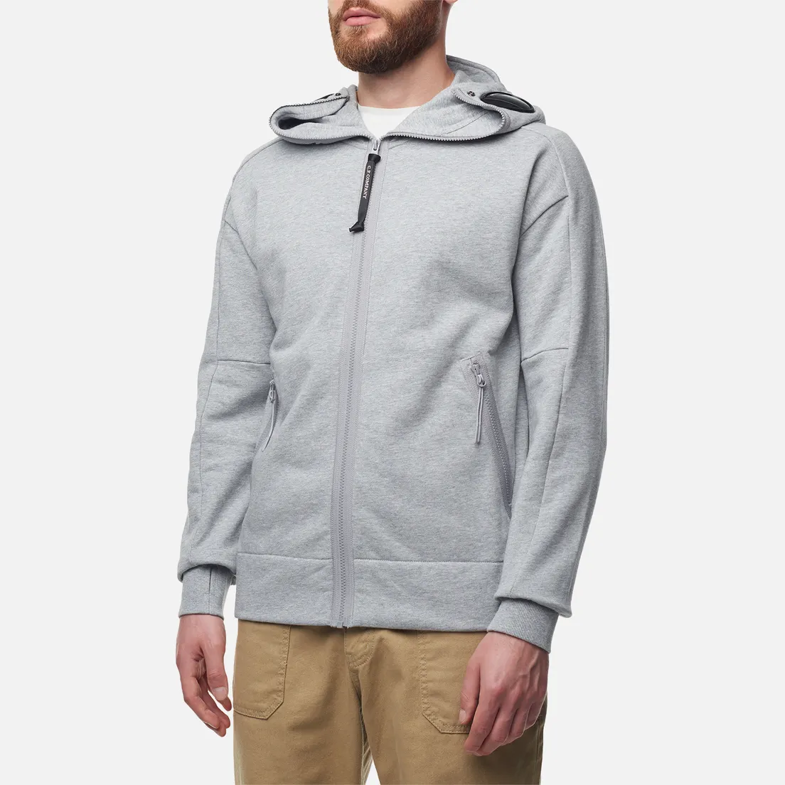 C.P. Company Мужская толстовка Diagonal Raised Fleece Explorer Goggle Full Zip