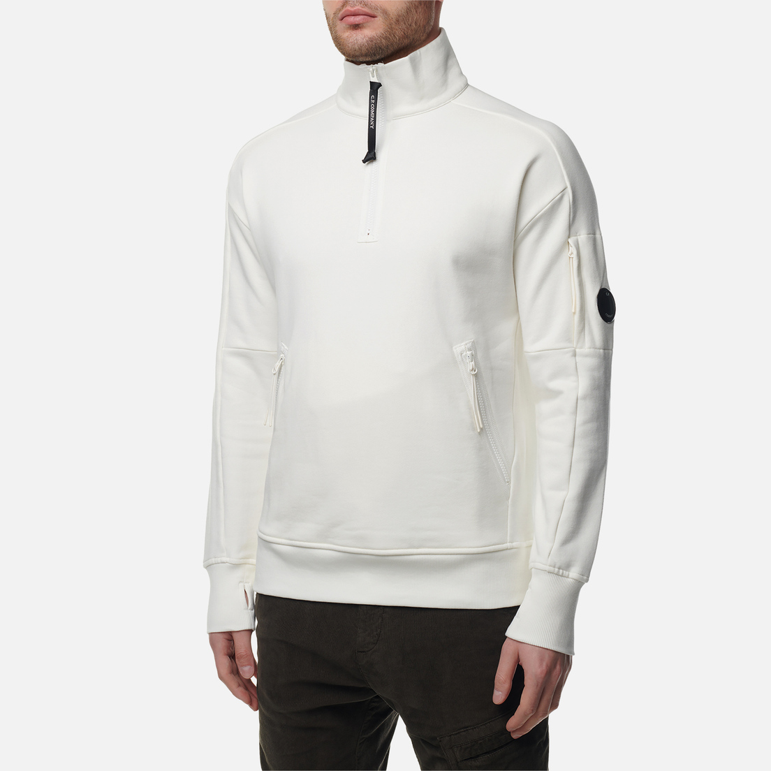 C.P. Company Мужская толстовка Diagonal Raised Fleece Quarter Zipped
