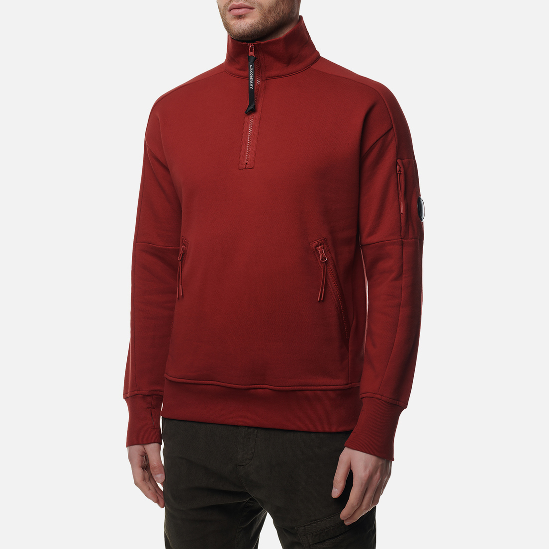 C.P. Company Мужская толстовка Diagonal Raised Fleece Quarter Zipped