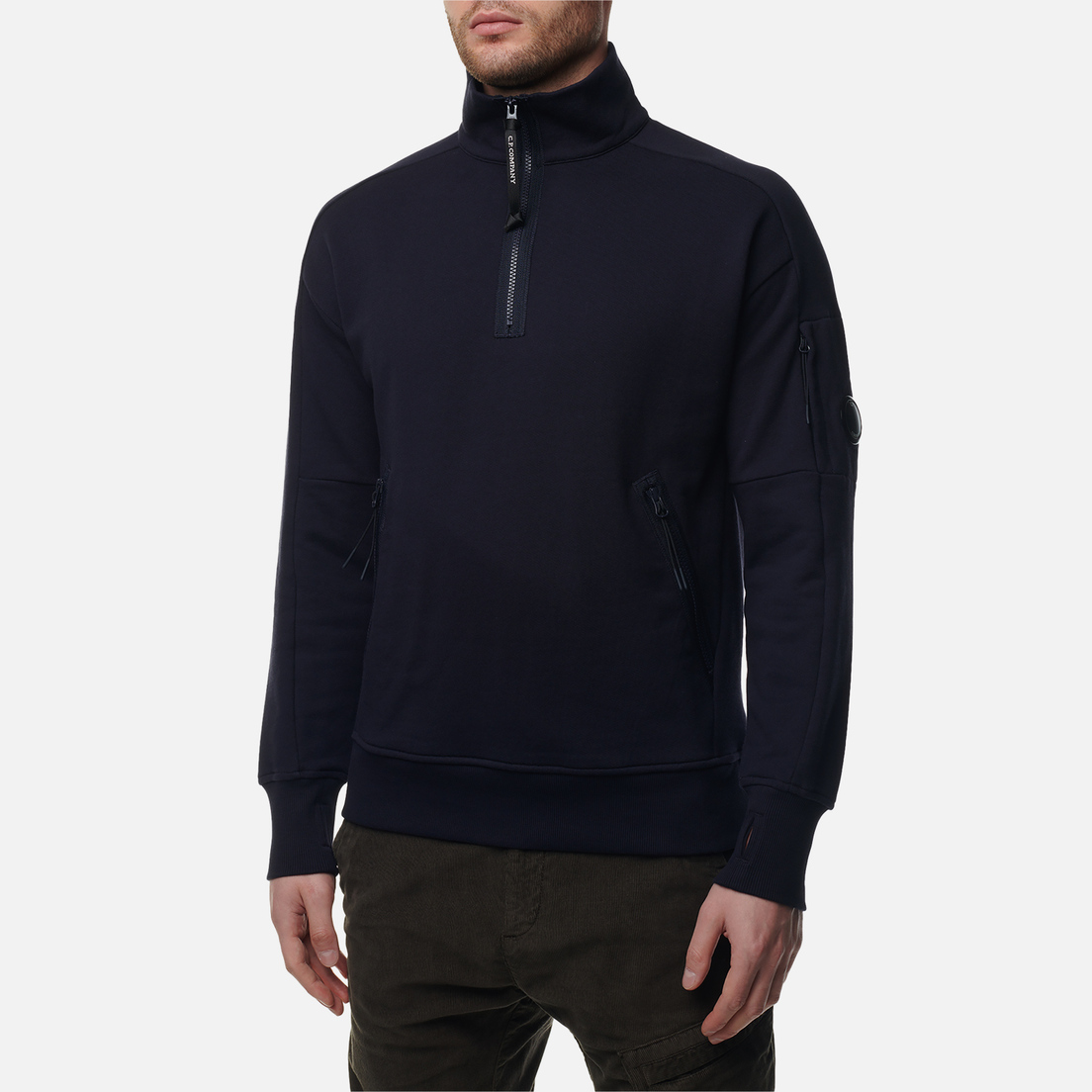 C.P. Company Мужская толстовка Diagonal Raised Fleece Quarter Zipped