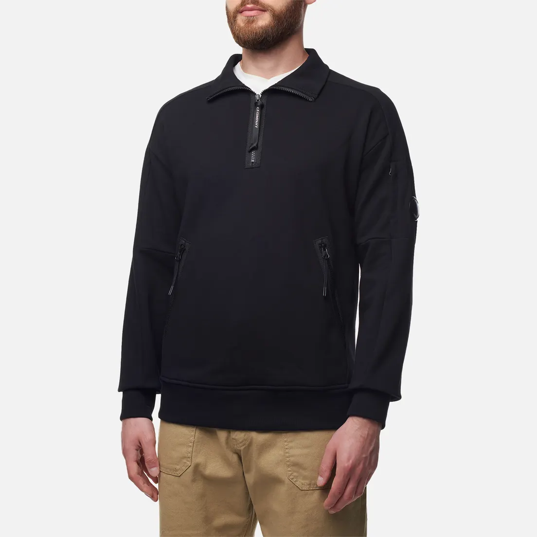 C.P. Company Мужская толстовка Diagonal Raised Fleece Quarter Zipped