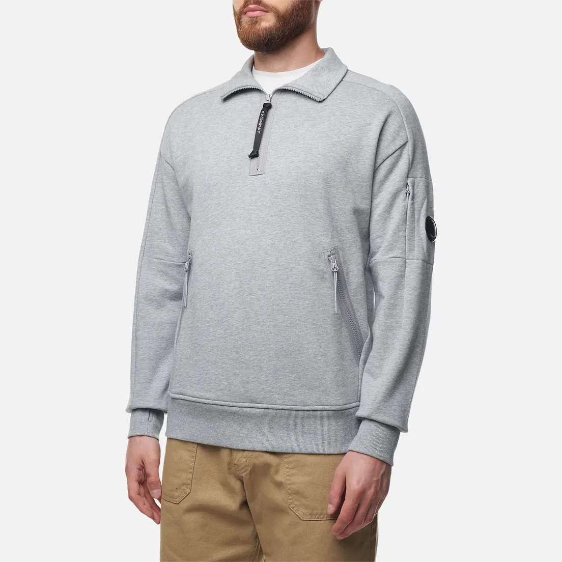 C.P. Company Мужская толстовка Diagonal Raised Fleece Quarter Zipped