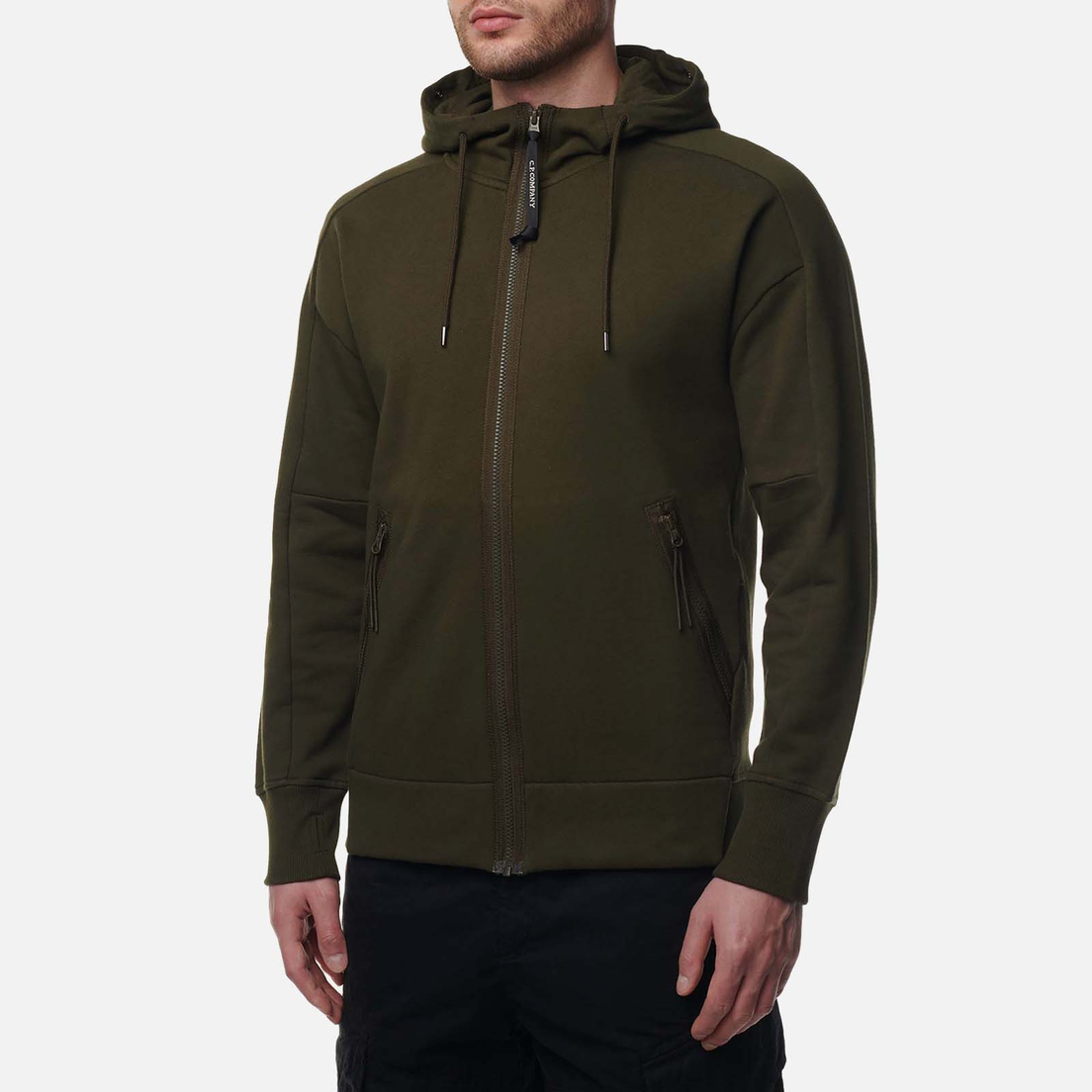 C.P. Company Мужская толстовка Diagonal Raised Fleece Zipped Goggle Hoodie