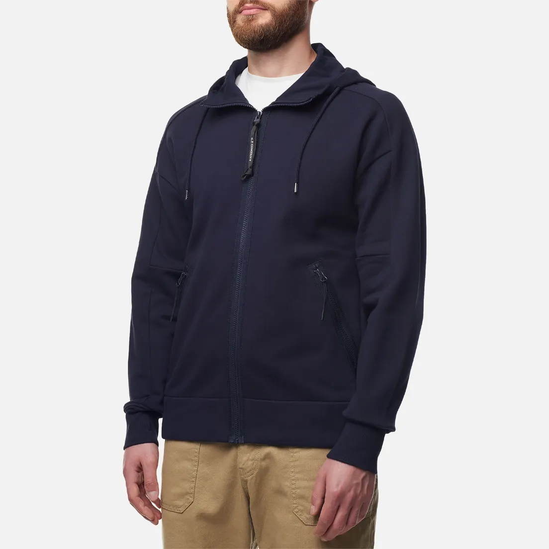 C.P. Company Мужская толстовка Diagonal Raised Fleece Zipped Goggle Hoodie