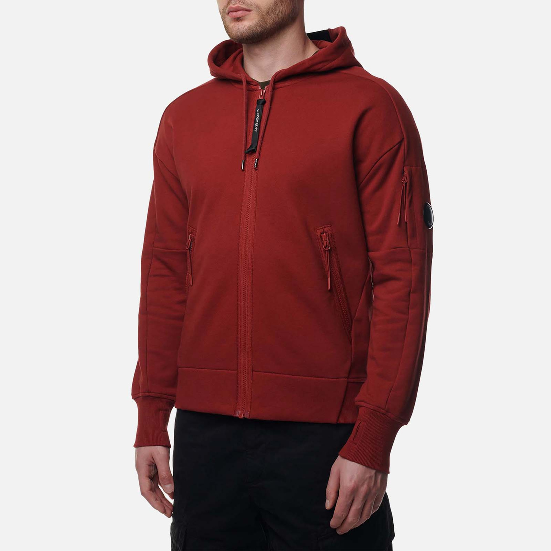 C.P. Company Мужская толстовка Diagonal Raised Fleece Zipped Lens Hoodie