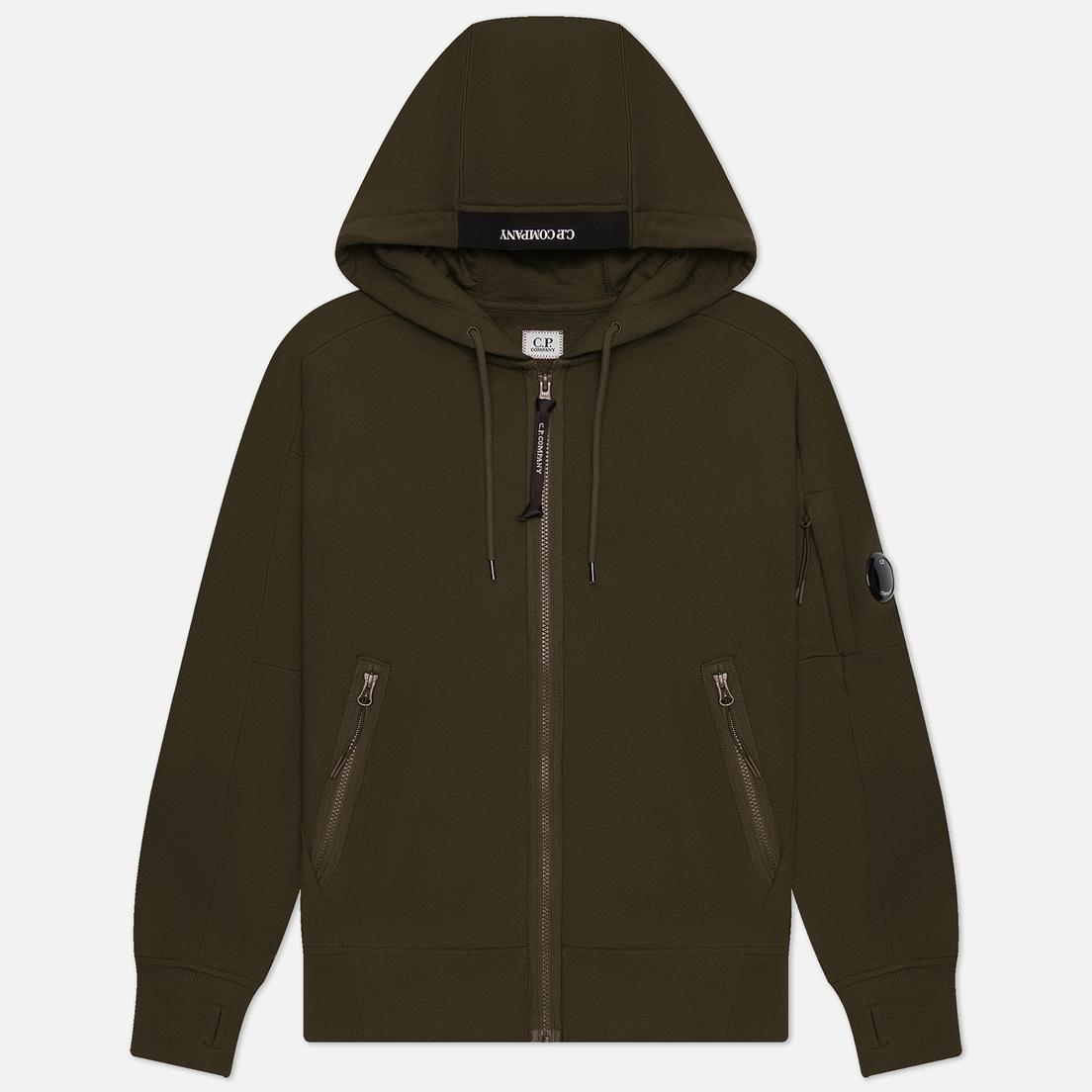 C.P. Company Мужская толстовка Diagonal Raised Fleece Zipped Lens Hoodie