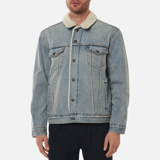 Мужская джинсовая куртка Levi's Type III Sherpa Trucker Stonebridge/Light Wash