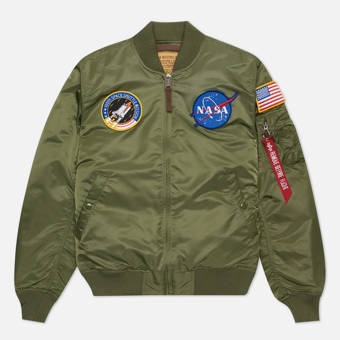 Alpha Industries Мужская куртка бомбер NASA MA-1 VF