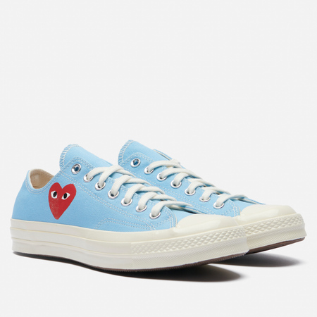 фото Мужские кеды converse x comme des garcons play chuck 70 low, цвет голубой, размер 44 eu