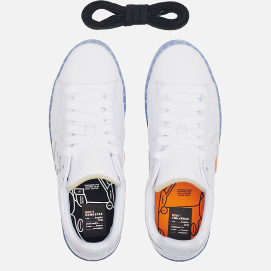 Мужские кеды Converse x Rokit Pro Leather Ox White/White/Oriole