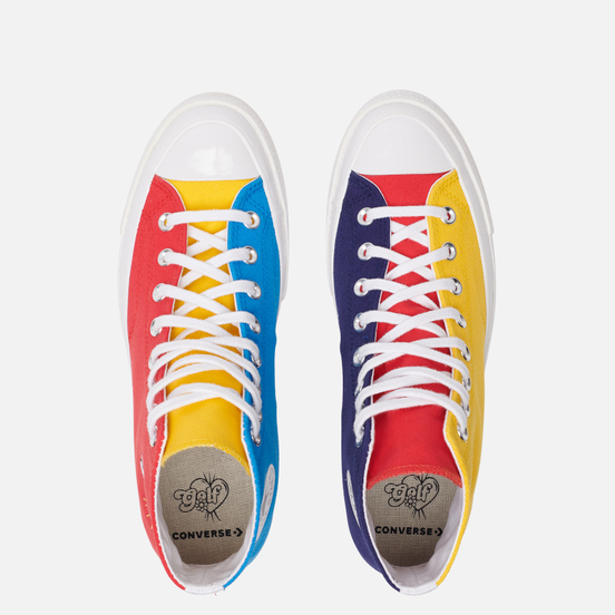 Мужские кеды Converse x Tyler The Creator Golf le Fleur Chuck 70 Hi Blue/Yellow/Red