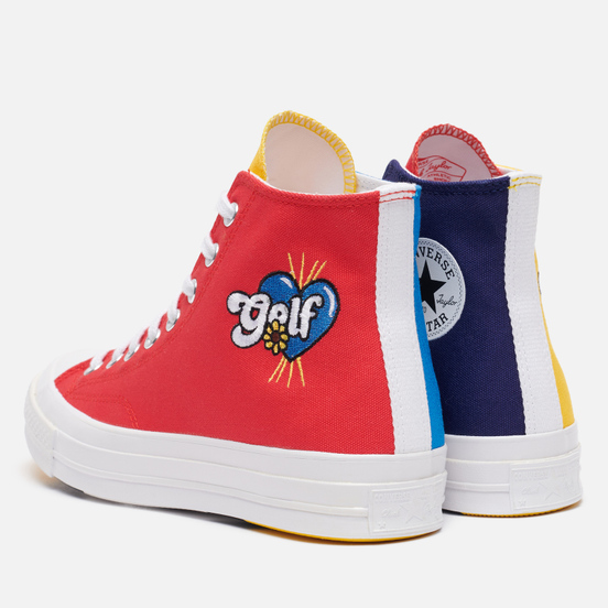 Мужские кеды Converse x Tyler The Creator Golf le Fleur Chuck 70 Hi Blue/Yellow/Red