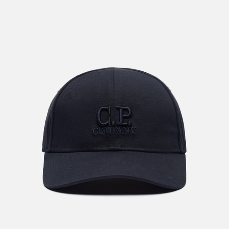 фото Кепка c.p. company gabardine logo tonal stitching, цвет синий