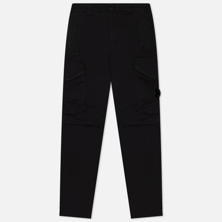 фото Мужские брюки c.p. company stretch sateen ergonomic lens utility, цвет чёрный, размер 46